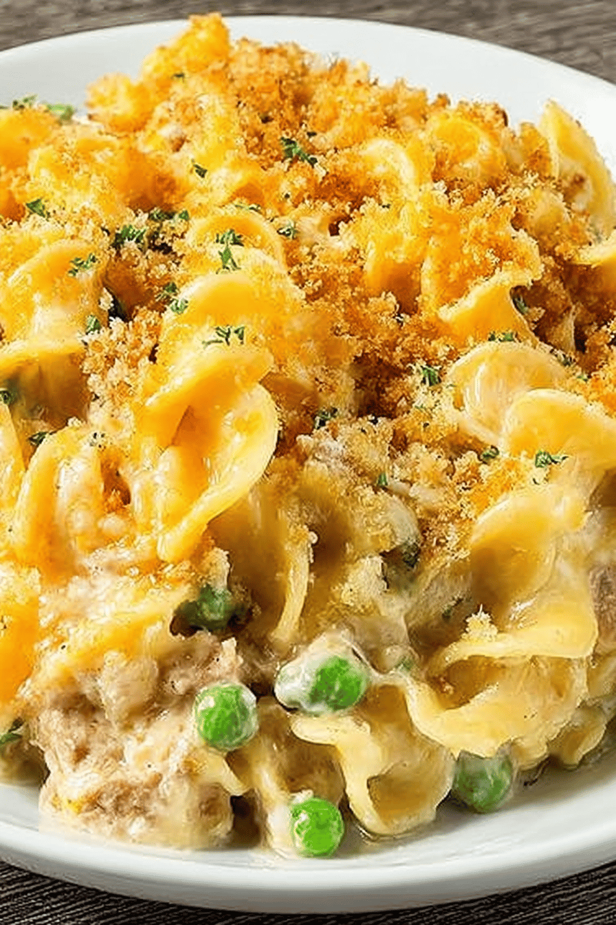 Tuna Noodle Casserole Recipe ingredients organized and measured on kitchen counter