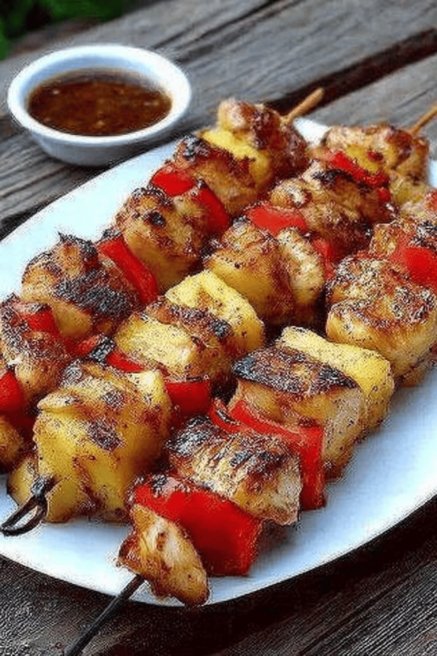 Weight Watchers Chicken and Pineapple Kabobs Recipe final dish beautifully presented and ready to serve