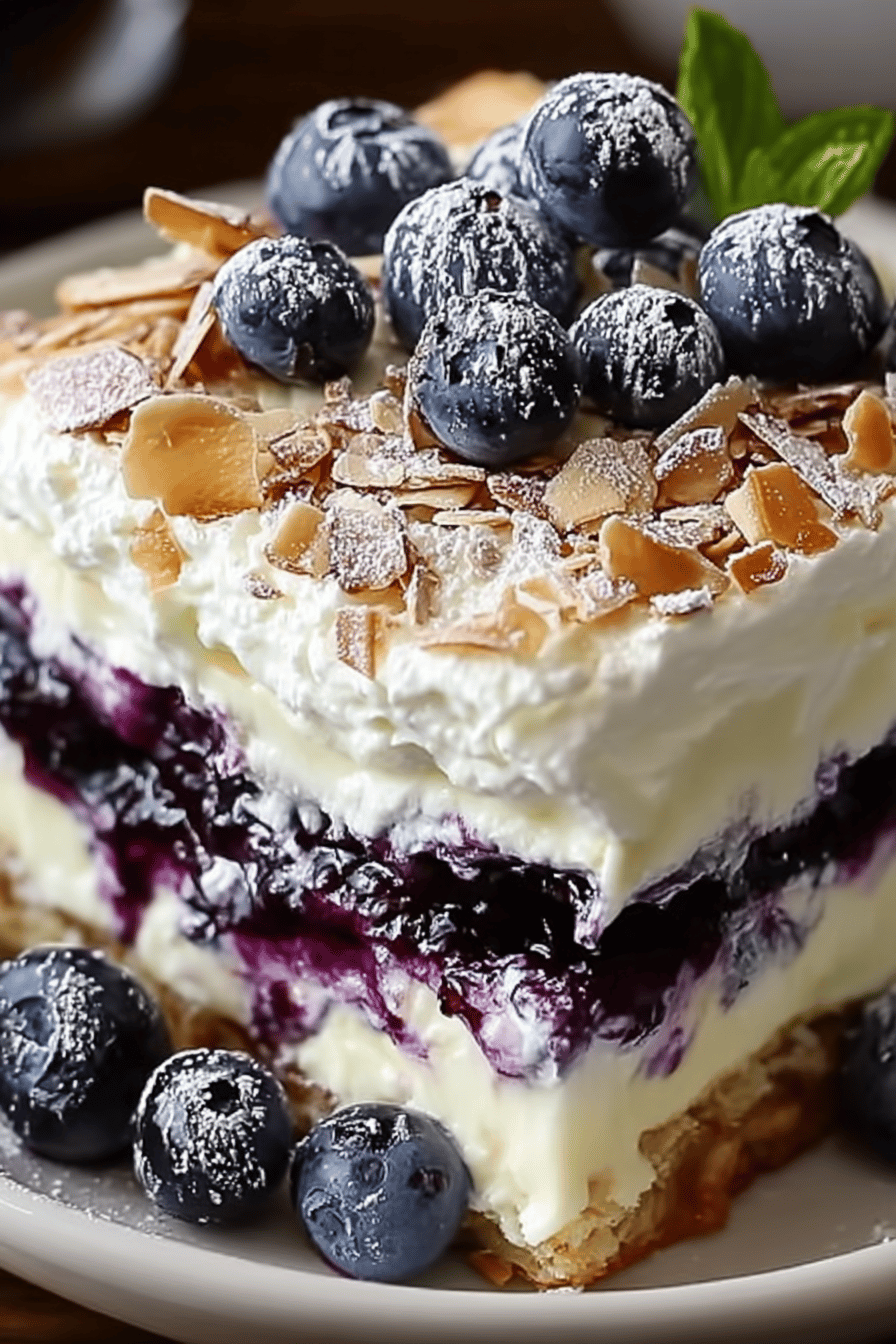 White Chocolate Blueberry Lasagna Recipe ingredients organized and measured on kitchen counter