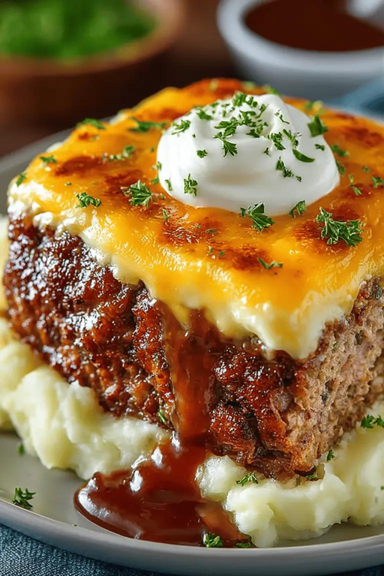 Cheesy Potato Meatloaf Bake
