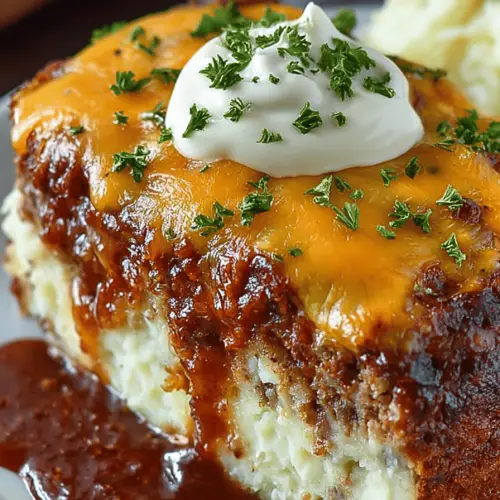 Cheesy Potato Meatloaf Bake