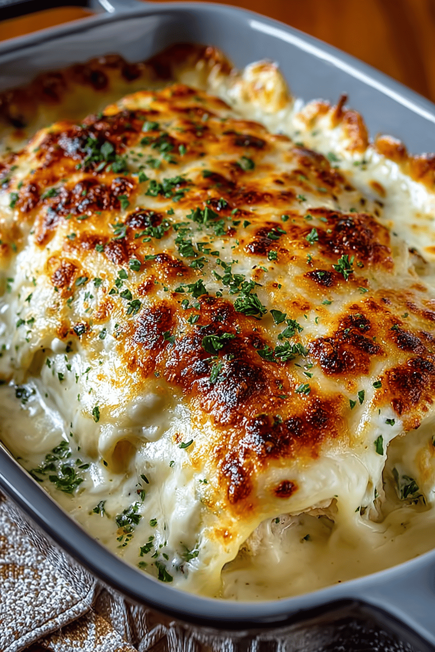 Chicken Alfredo Manicotti
