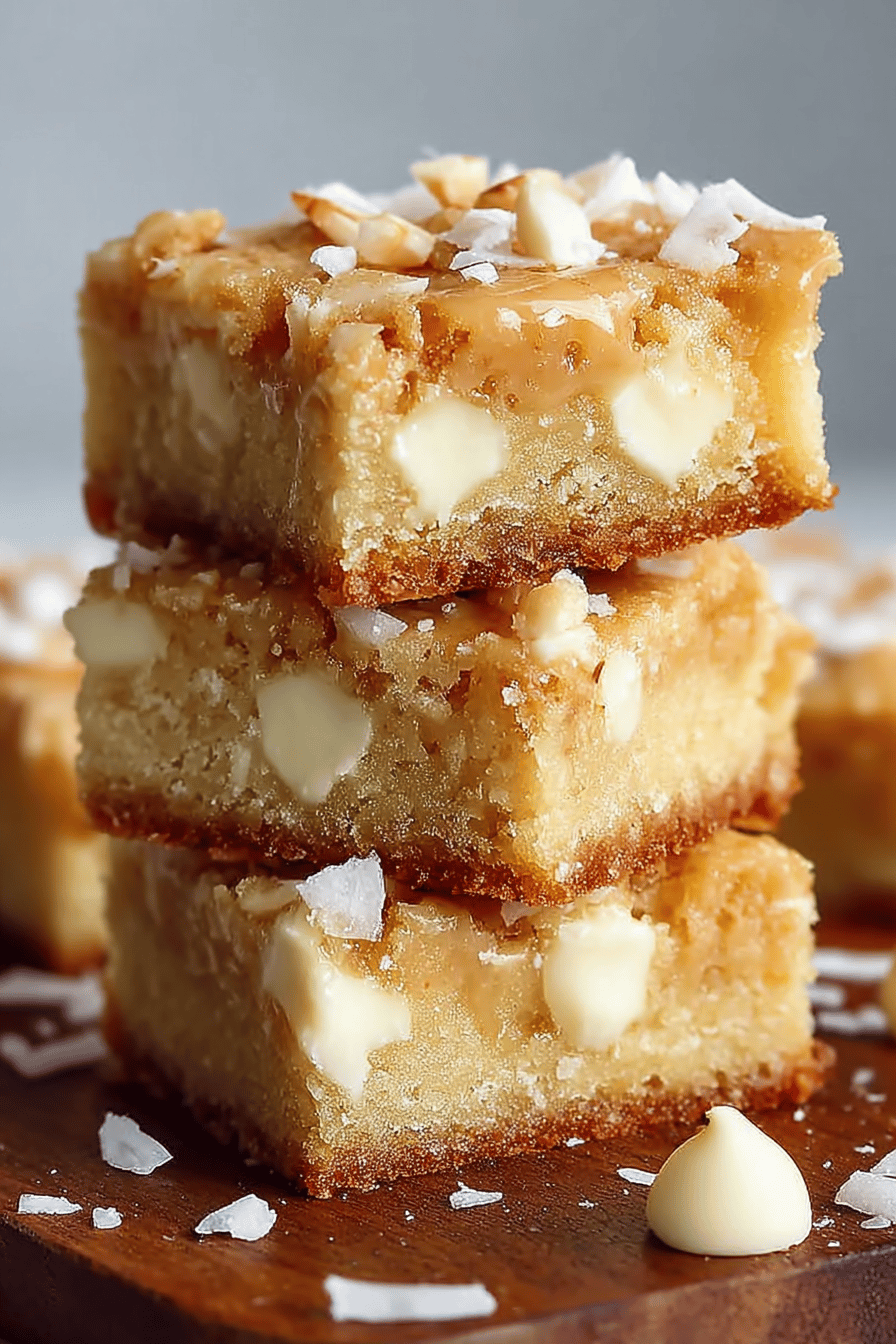 Coconut White Chocolate Blondies