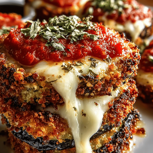 Crispy Baked Eggplant Parmesan Delights