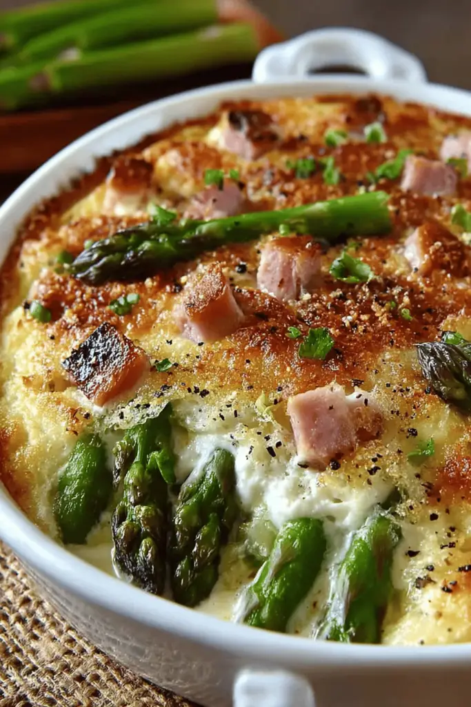 Delish Ham & Asparagus Casserole
