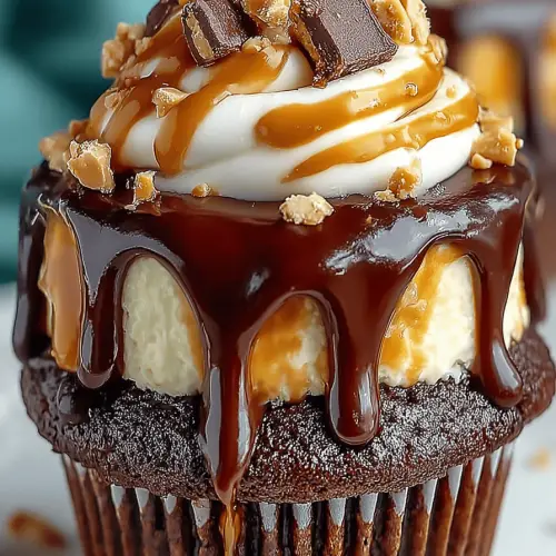 Delish Snickers Cupcakes