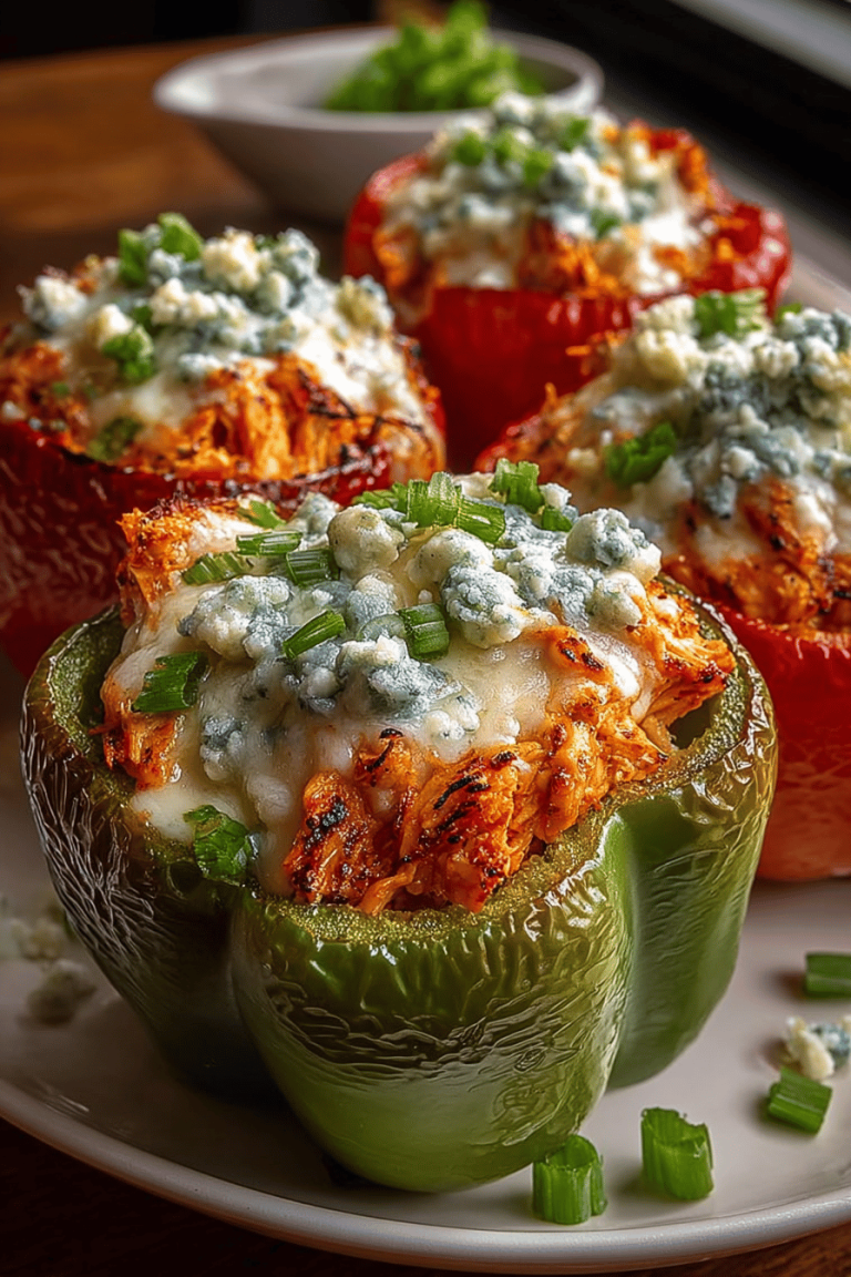 Easy Buffalo Chicken Stuffed Peppers