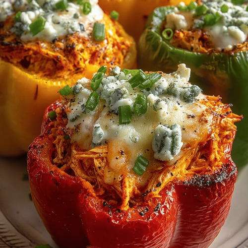 Easy Buffalo Chicken Stuffed Peppers