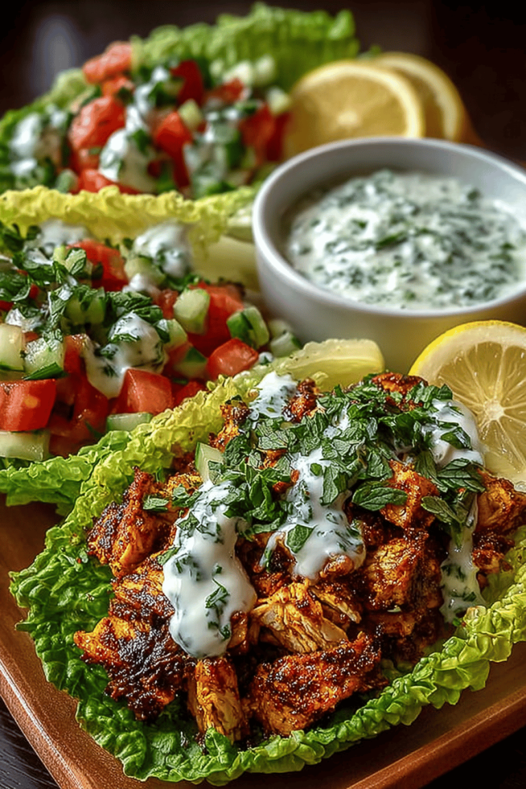 Easy Chicken Shawarma Lettuce Wraps
