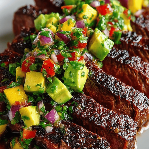 Easy Chili Lime Steak with Avocado Salsa