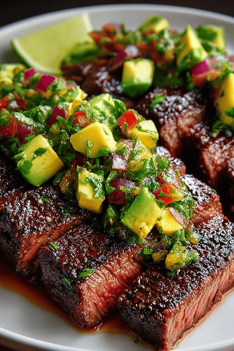 Easy Chili Lime Steak with Avocado Salsa