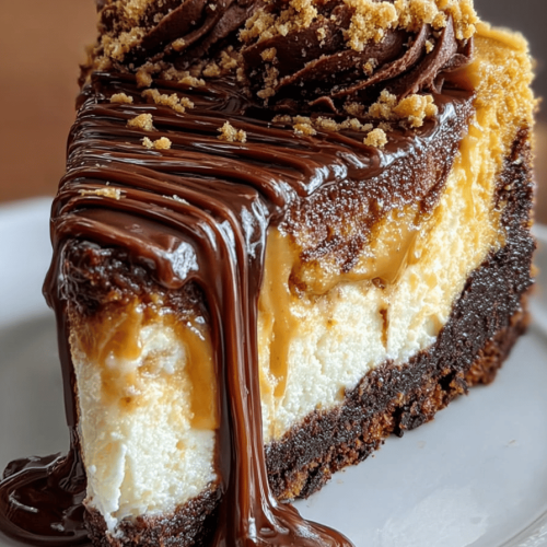 Easy Chocolate Peanut Butter Cheesecake