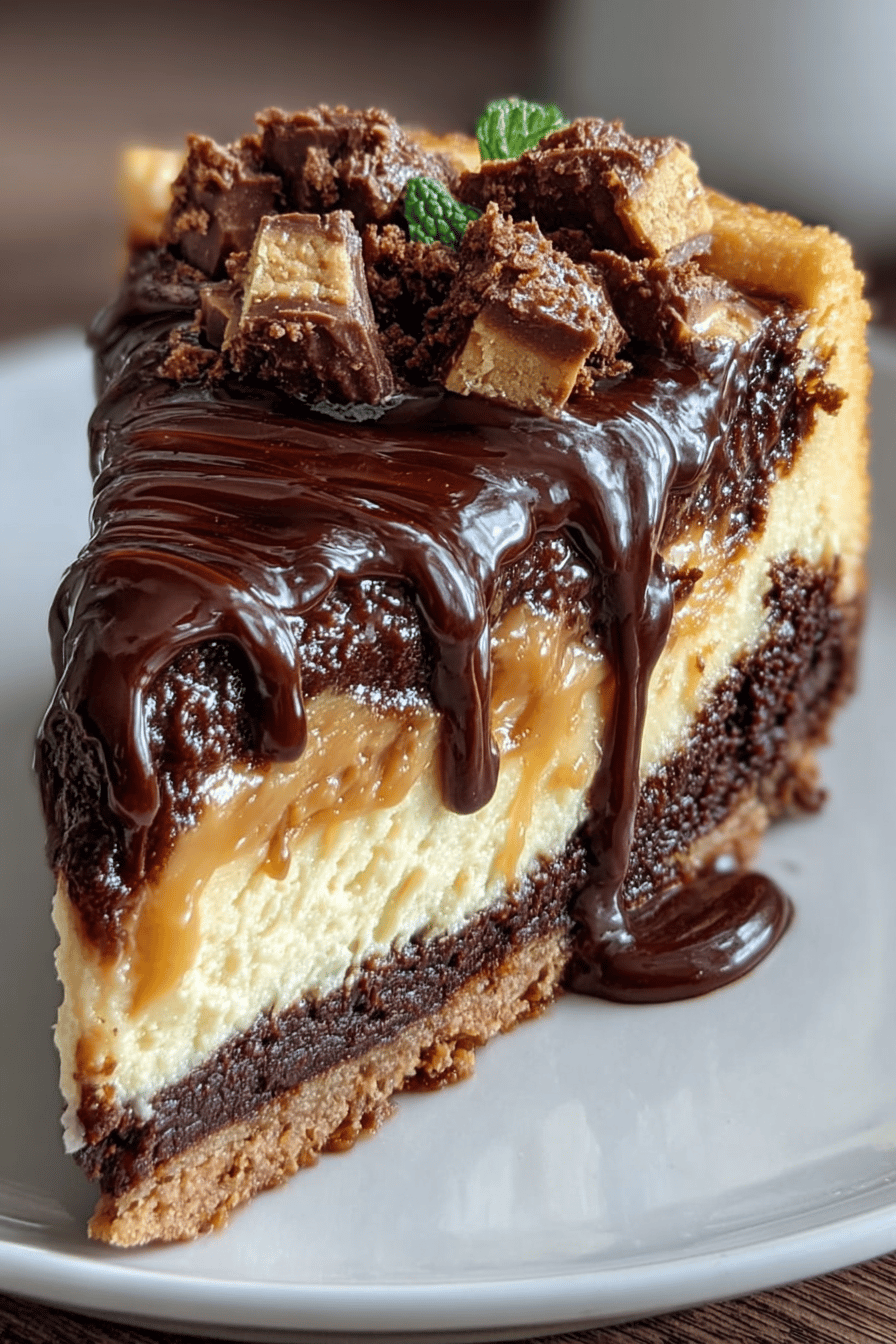 Easy Chocolate Peanut Butter Cheesecake