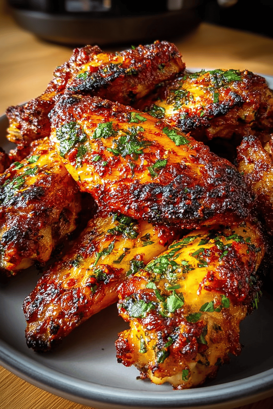 Easy Harissa Chicken Wings in Air Fryer