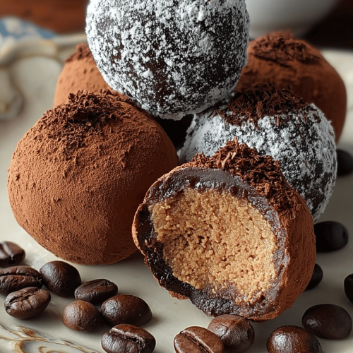 Easy Kahlua Coffee Truffles