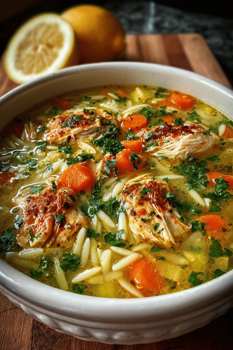 Easy Lemon Chicken Orzo Soup
