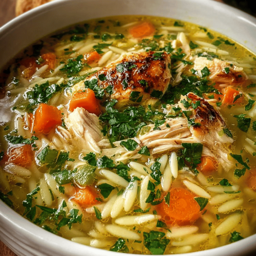 Easy Lemon Chicken Orzo Soup