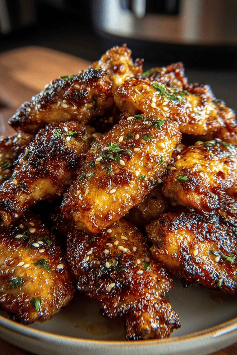 Easy Maple Mustard Wings in Air Fryer