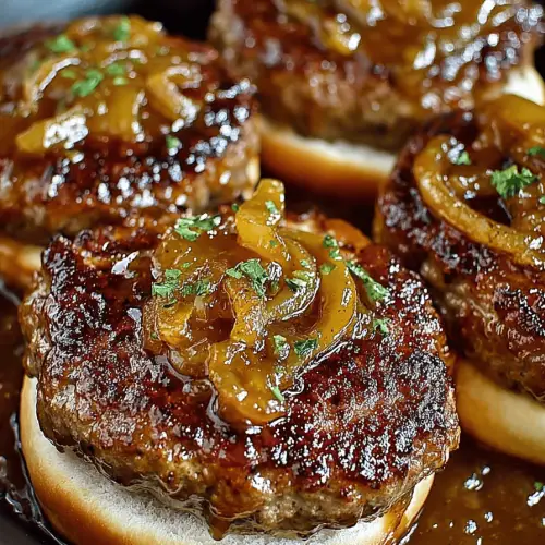 Easy Onion Gravy Burgers