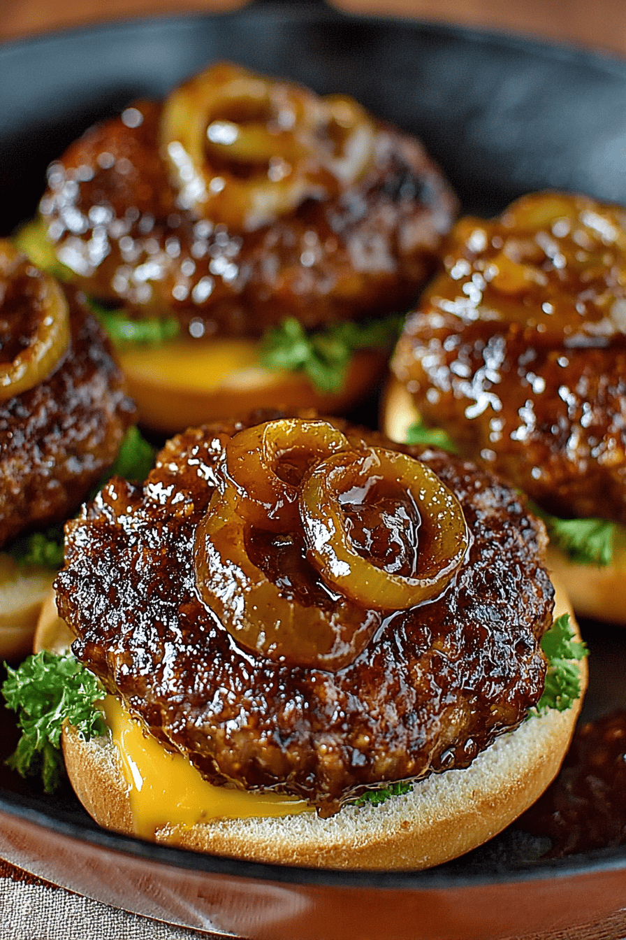 Easy Onion Gravy Burgers