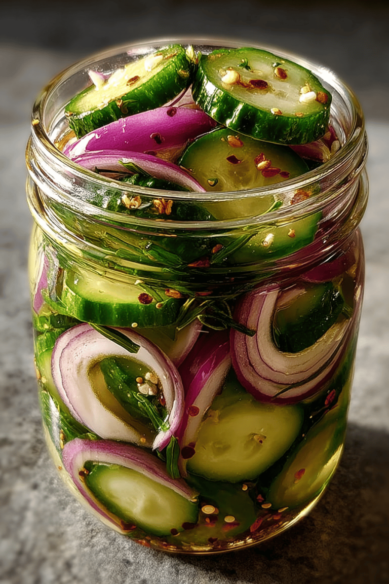 Easy Pickled Cucumbers and Onions