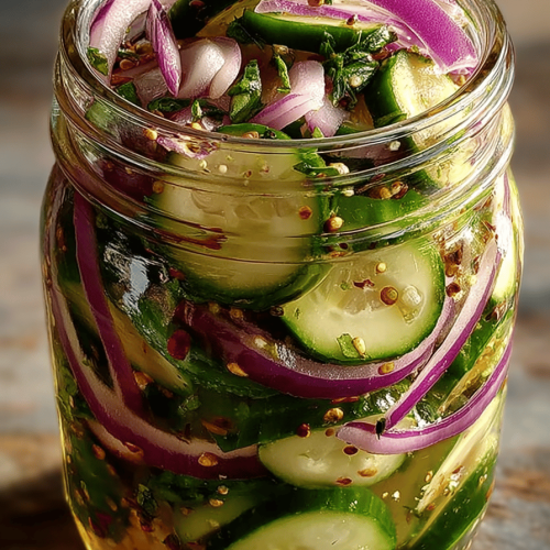 Easy Pickled Cucumbers and Onions