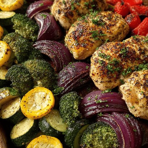 Easy Sheet Pan Veggies and Chicken