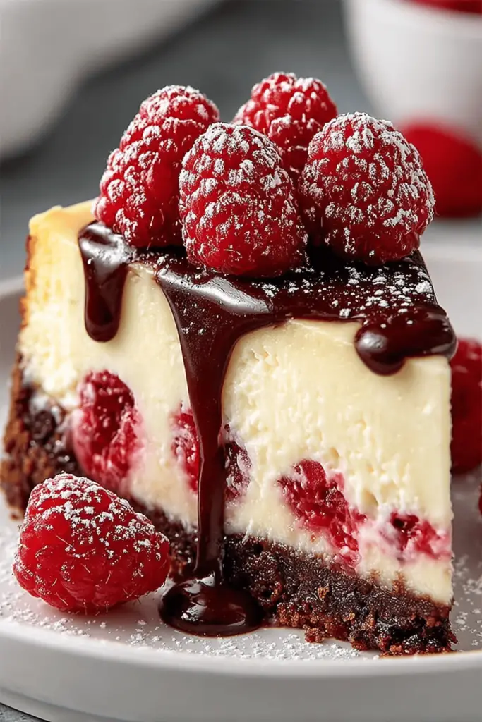 Easy White Chocolate Raspberry Cheesecake