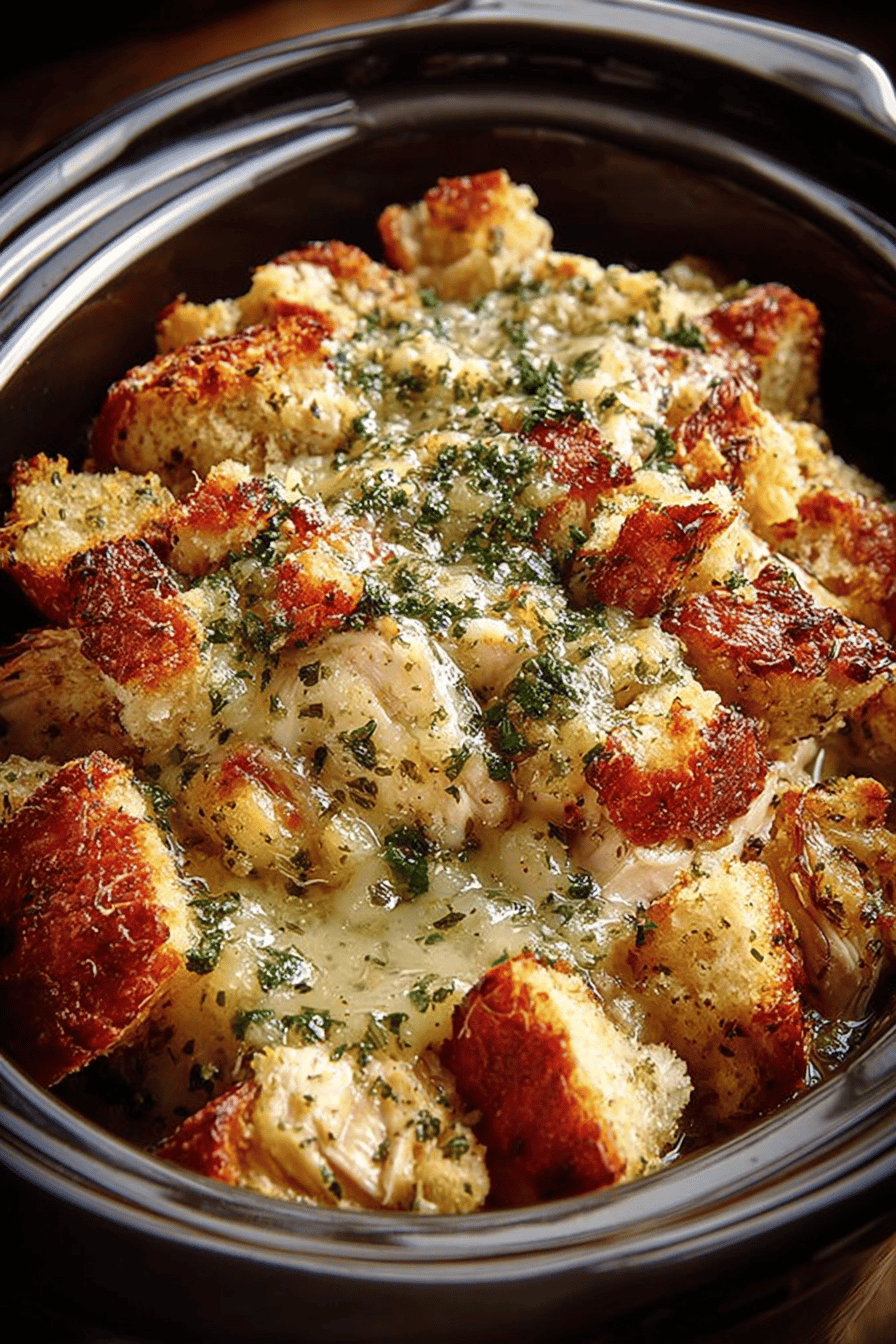 Easy and Tasty Crockpot Chicken Stuffing