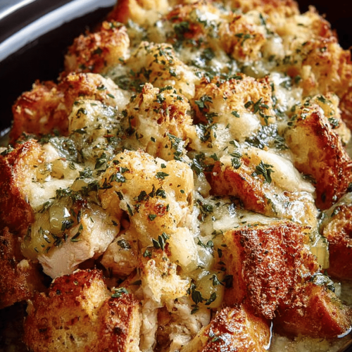 Easy and Tasty Crockpot Chicken Stuffing