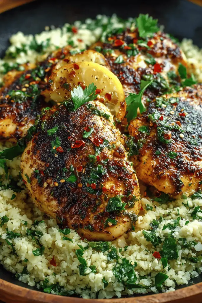 Garlic Butter Chicken & Cauliflower Rice