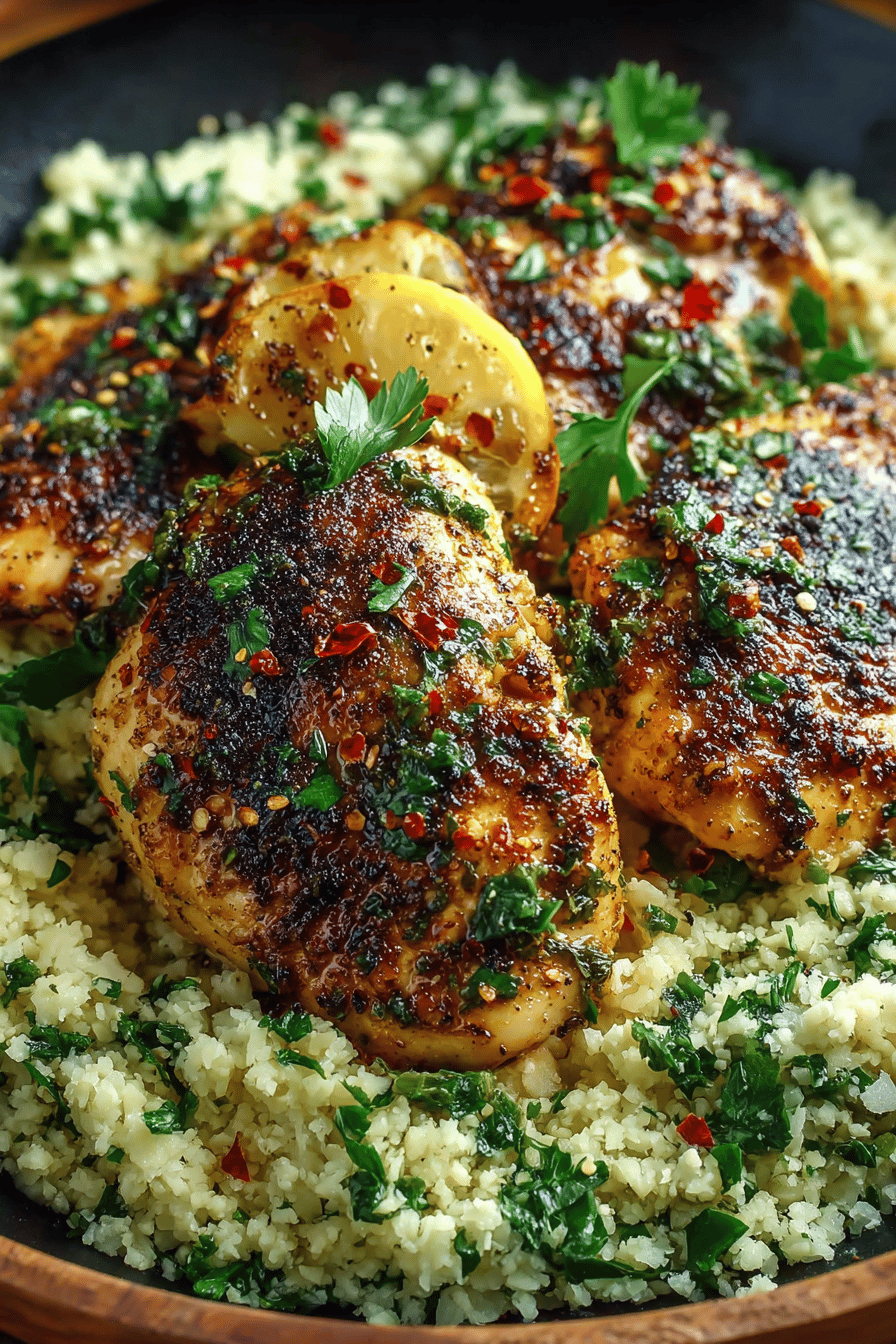 Garlic Butter Chicken & Cauliflower Rice