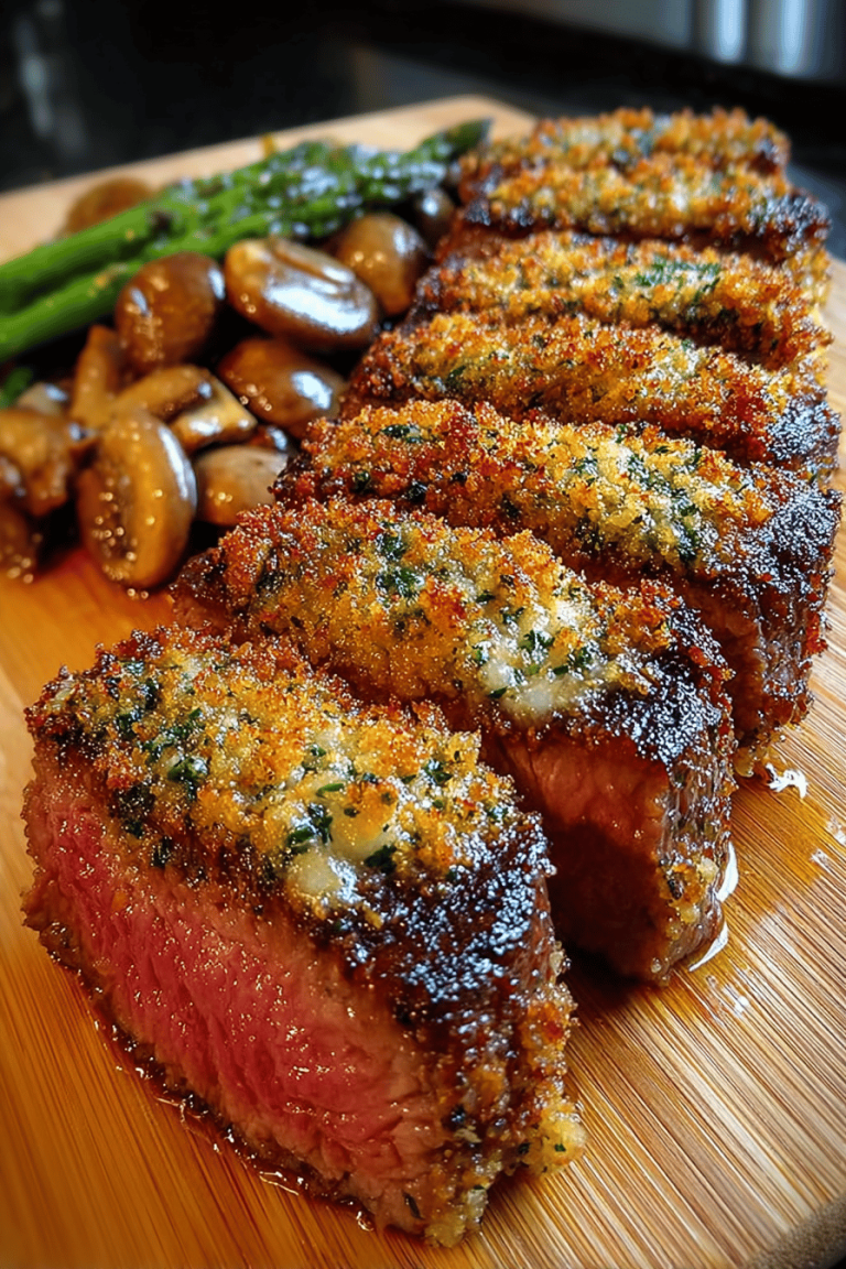 Garlic Parmesan Crusted Steak Delight