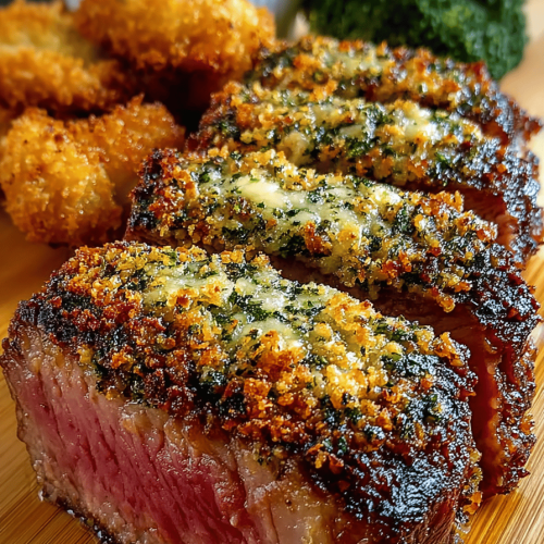 Garlic Parmesan Crusted Steak Delight