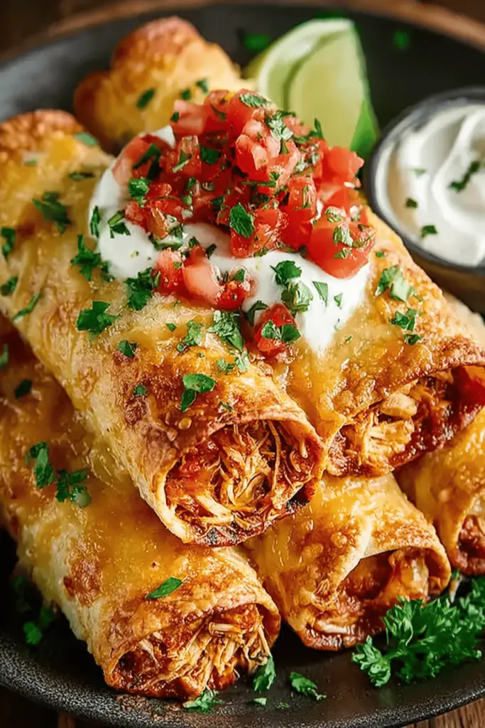 Instant Pot Salsa Chicken Taquitos