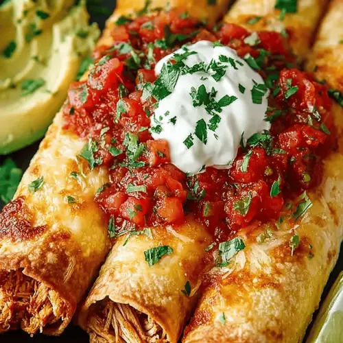 Instant Pot Salsa Chicken Taquitos