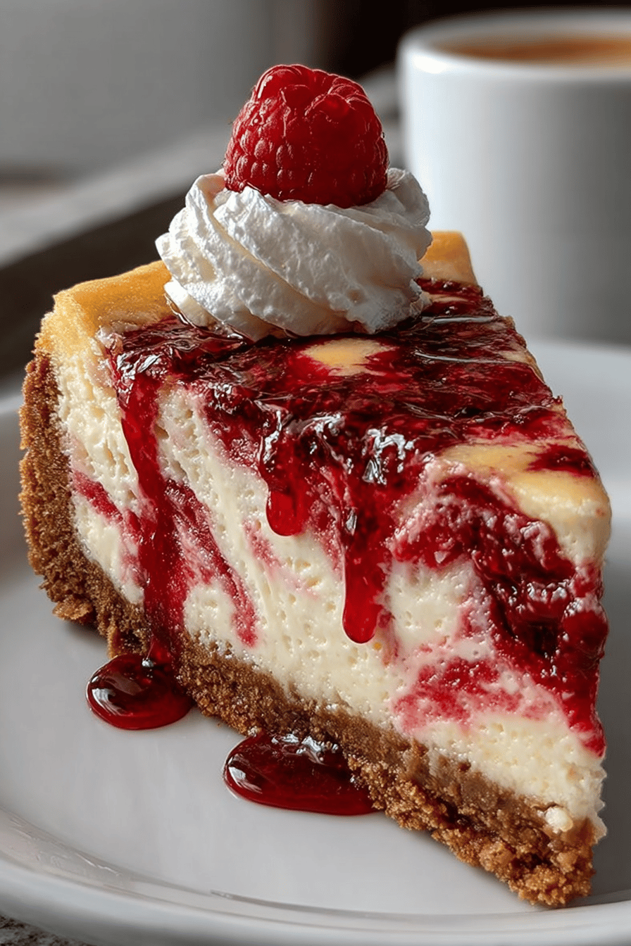 Irresistible Raspberry Swirl Cheesecake