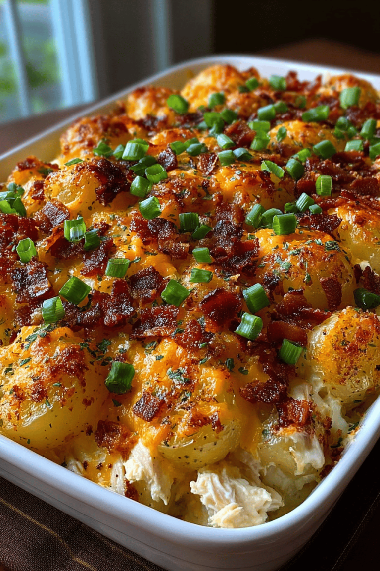 Loaded Chicken Potato Casserole Delight