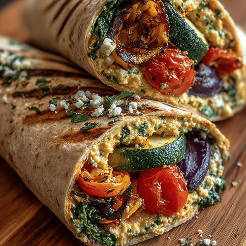 Mediterranean Veggie Hummus Wraps