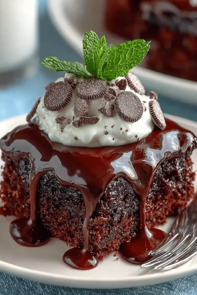 Mint Chocolate Poke Cake