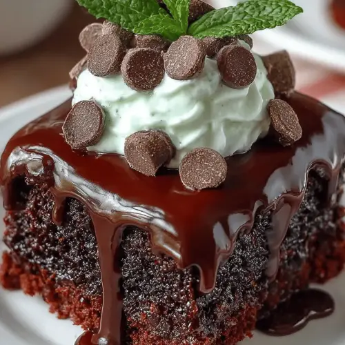 Mint Chocolate Poke Cake