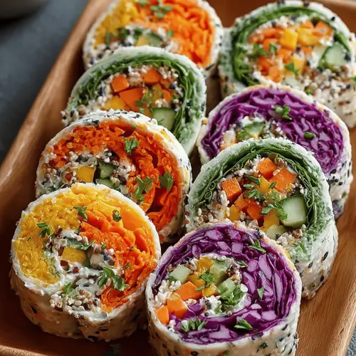 Rainbow Veggie Pinwheels