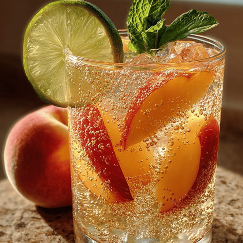 Refreshing Ginger Peach Fizz Drink