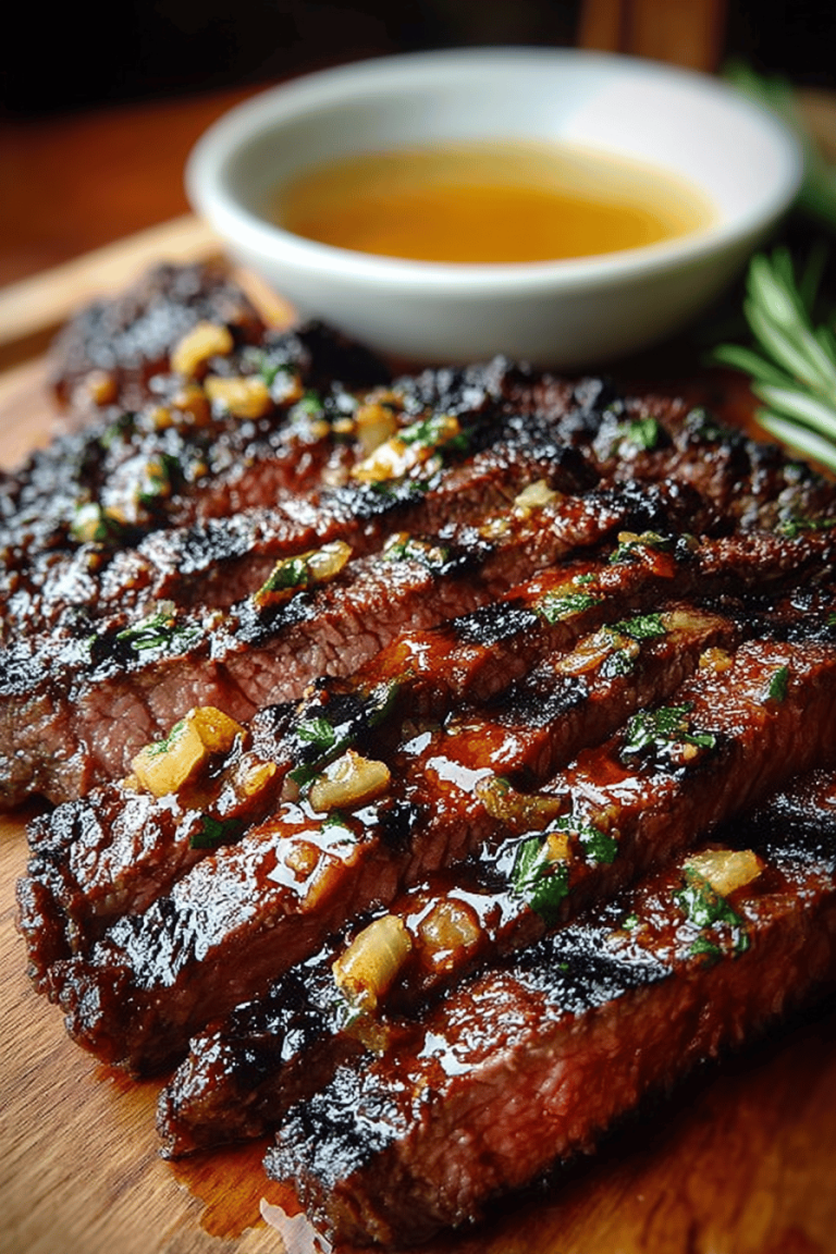 Savory Grilled Skirt Steak with Honey Garlic Marinade
