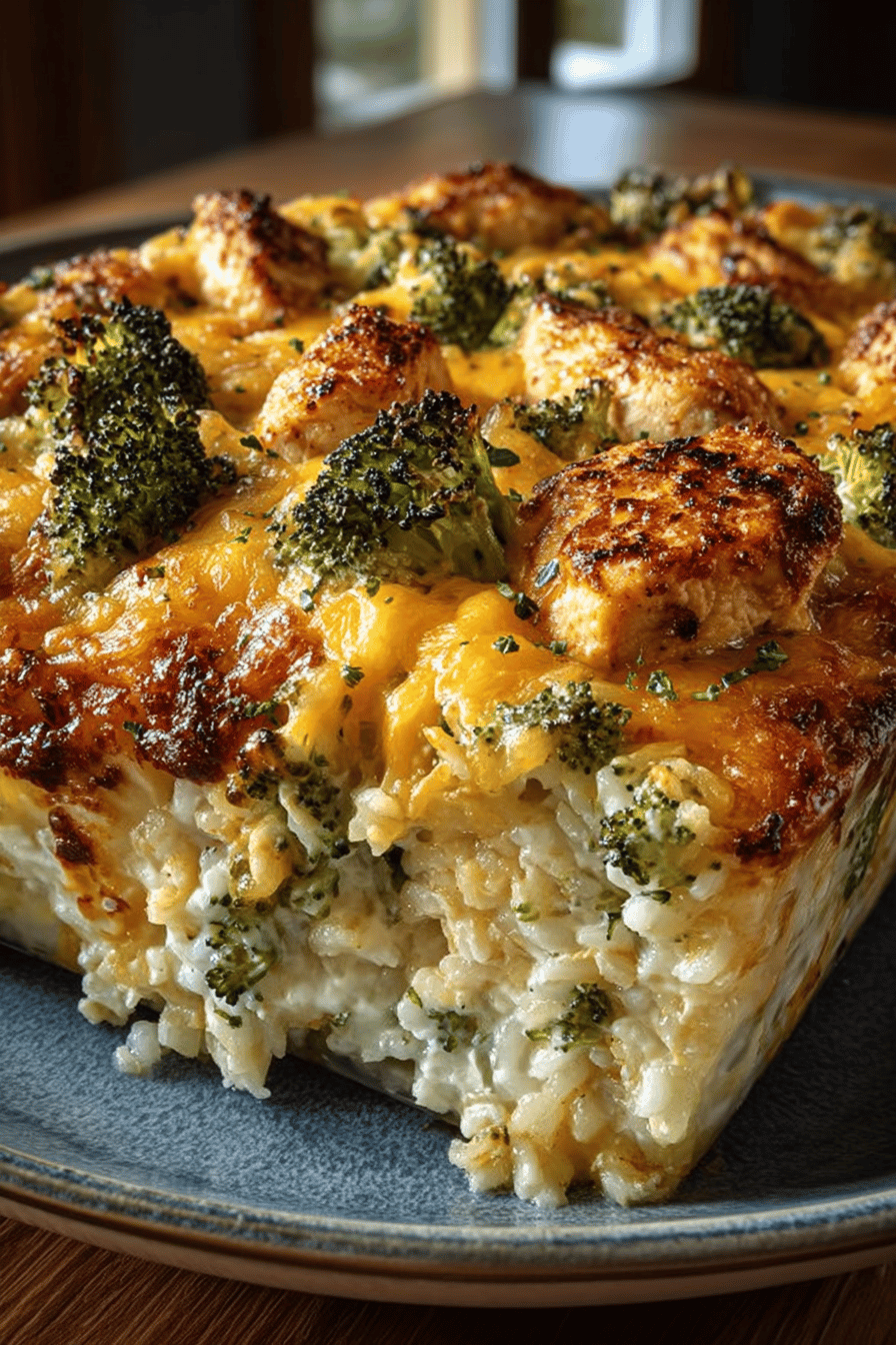 Simple Chicken Broccoli Rice Casserole
