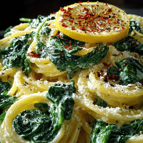 Spinach & Lemon Cream Pasta Delight