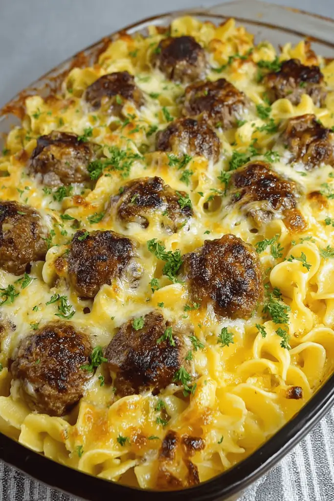 Swedish Meatball Noodle Bake