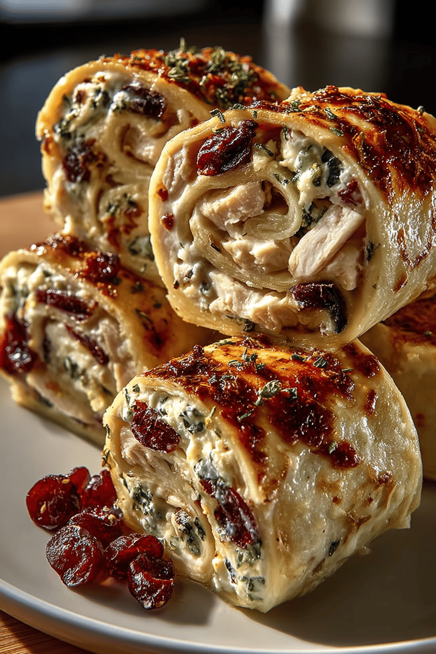 Tasty Chicken Cranberry Pinwheels