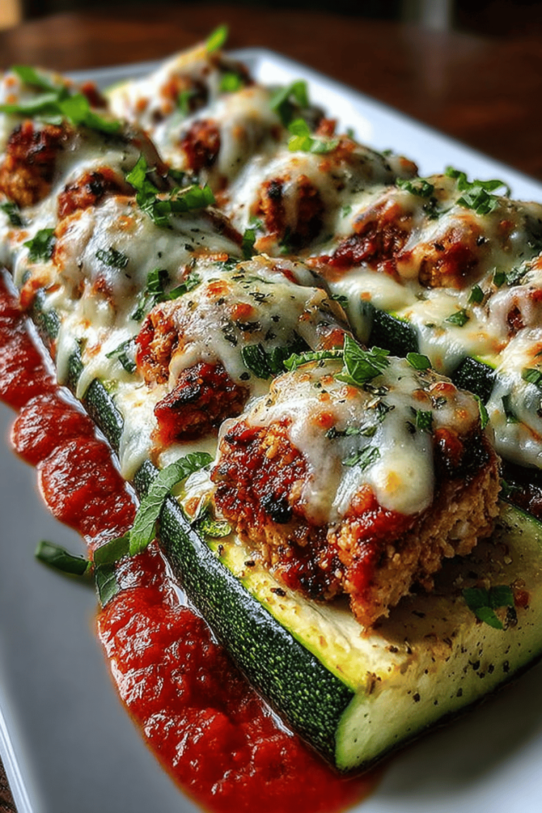 Tasty Chicken Parmesan Zucchini Boats
