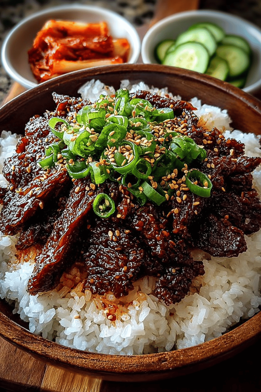 Tasty Korean BBQ Beef Bulgogi with Sticky Rice